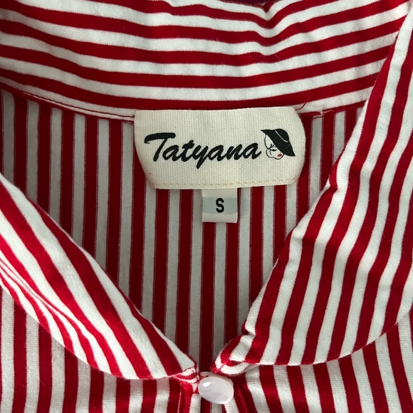 Tatyana All Aboard RED stripe blouse S small - Picture 3 of 8